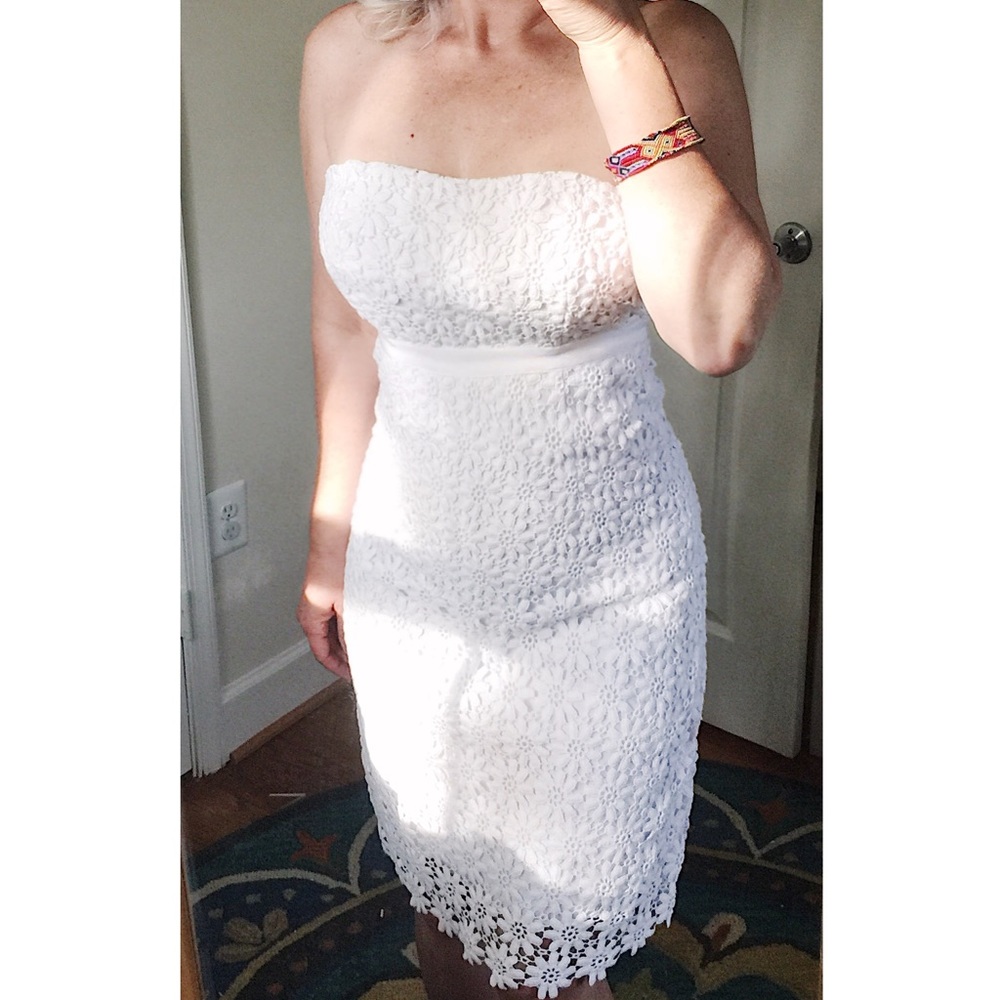 Lilly Pulitzer Bowen Daisy White Strapless Dress